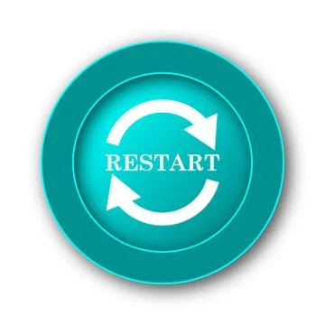  Restart icon. Internet button on white background. Stock Illustration