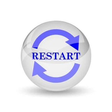 Restart icon. Internet button on white background.. Stock Illustration