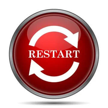 Restart icon. Internet button on white background.. Stock Illustration