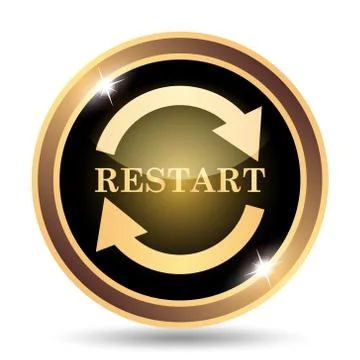 Restart icon. Internet button on white background.. Stock Illustration