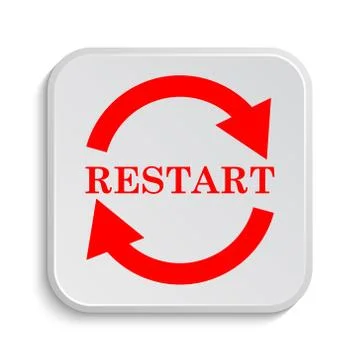 Restart icon. Internet button on white background.. Stock Illustration