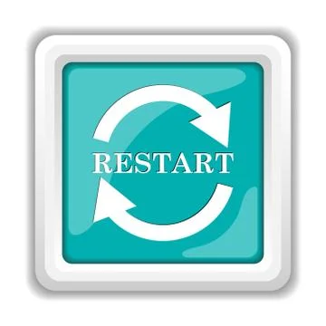 Restart icon. Internet button on white background.. Stock Illustration
