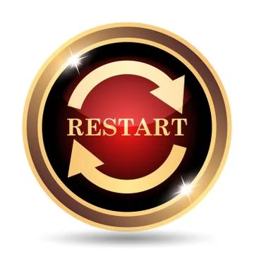 Restart icon. Internet button on white background.. Stock Illustration