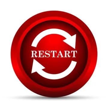Restart icon. Internet button on white background.. Stock Illustration