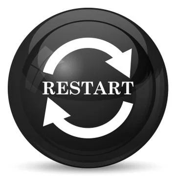 Restart icon. Internet button on white background.. Stock Illustration