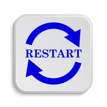 Restart icon. Internet button on white background.. Stock Illustration