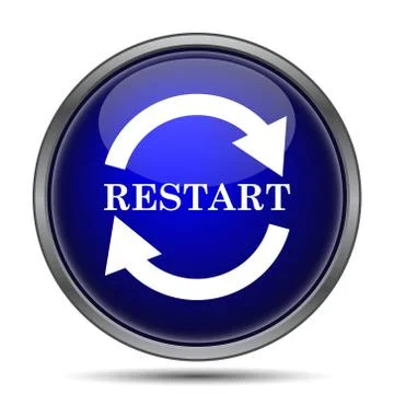 Restart icon. Internet button on white background.. Stock Illustration