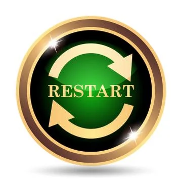 Restart icon. Internet button on white background.. Stock Illustration