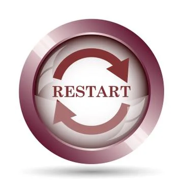 Restart icon. Internet button on white background.. Stock Illustration
