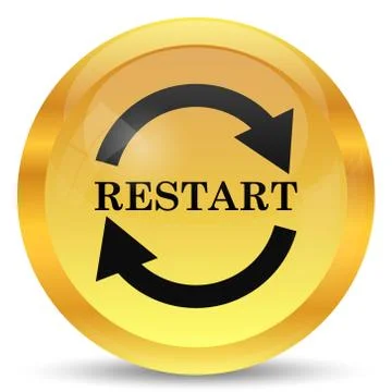 Restart icon. Internet button on white background.. Stock Illustration