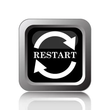 Restart icon. Internet button on white background.. Stock Illustration