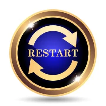 Restart icon. Internet button on white background.. Stock Illustration
