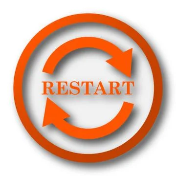 Restart icon. Internet button on white background.. Stock Illustration