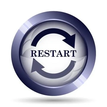 Restart icon. Internet button on white background.. Stock Illustration