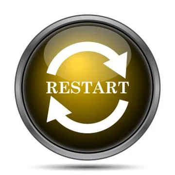 Restart icon. Internet button on white background.. Stock Illustration