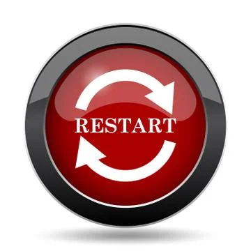 Restart icon. Internet button on white background.. Stock Illustration