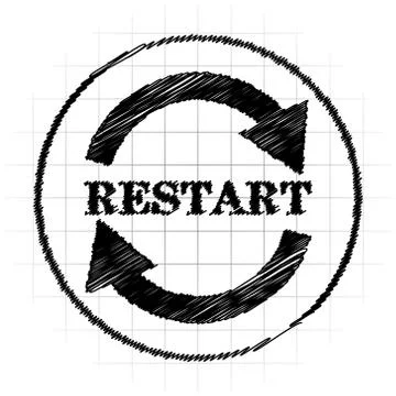 Restart icon. Internet button on white background.. Stock Illustration