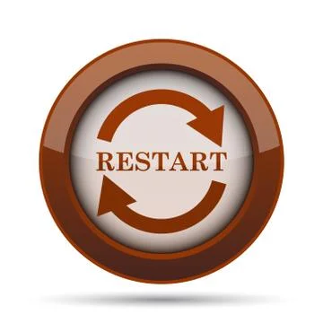 Restart icon. Internet button on white background. . Stock Illustration