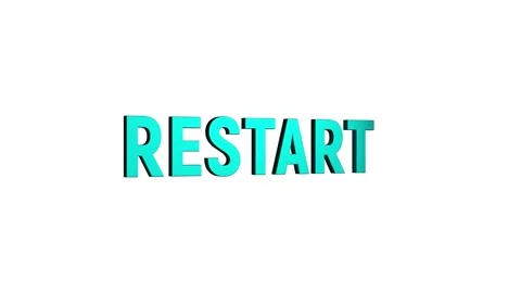 Restart text 3D word rotation animation video effect for trailer title Stock Footage 313715399