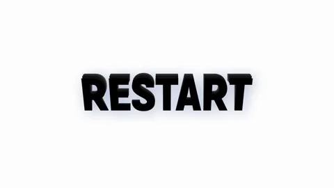 Restart text animation with vertically word rotating effect. restart stream.. Stock-Footage 313527907