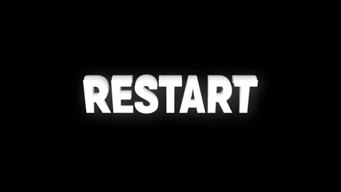 Restart text animation with vertically word rotating effect. restart stream.. Stock Footage 313527910