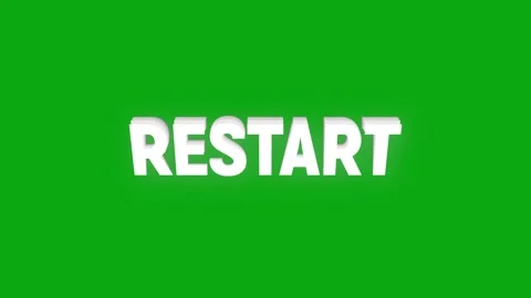 Restart text animation with vertically word rotating effect. restart stream.. Stock Footage 313527912