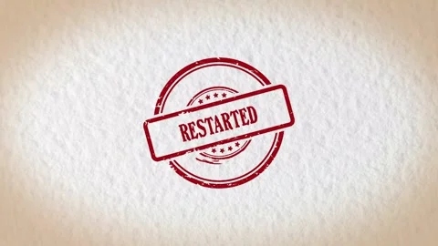 RESTARTED stamp style word Stock Footage 319503797