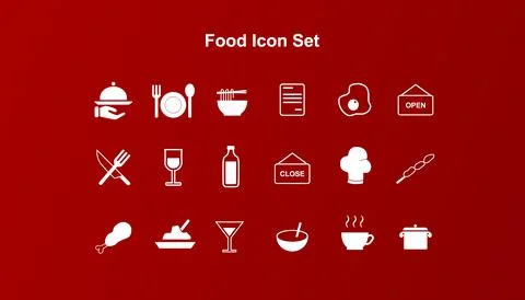 Restauran icon pack collection Stock Illustration