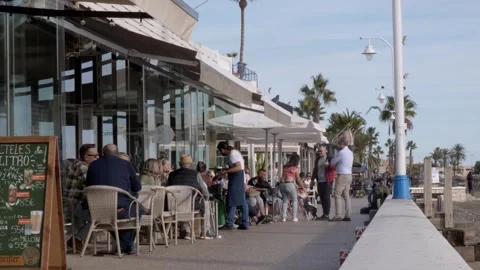 RESTAURAN IN MALAGA Stock Footage 256232943