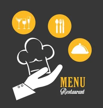 Restaurant and chefs hat design, vector illustration Stock Illustration