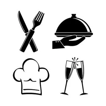 Restaurant and chefs hat design, vector illustration Stock Illustration