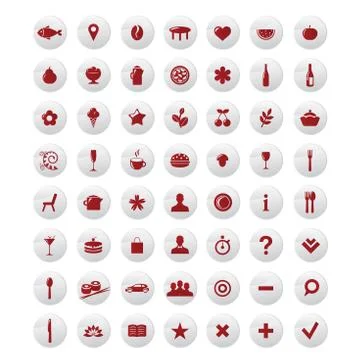 Restaurant and map icons vector set Stock Illustration