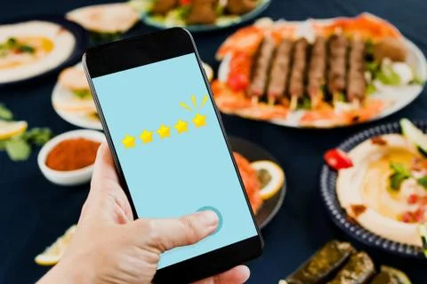 Restaurant app concept Stock Photos