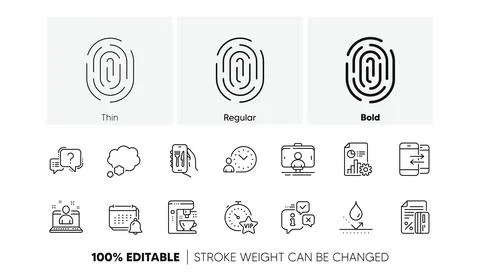 Restaurant app, Info and Notification line icons. For web app, printing. Line Stock Illustration