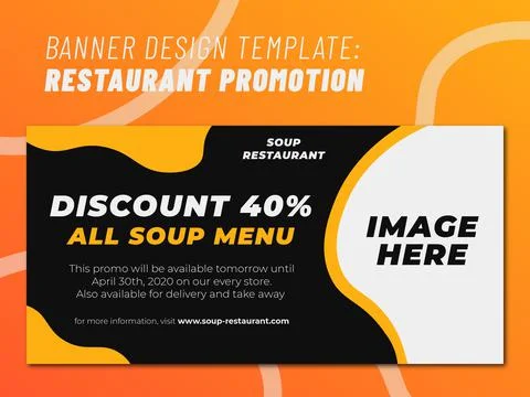 Restaurant Banner Design Template Stockillustratie