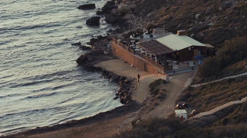 A restaurant on the beach Stock Footage 73907237