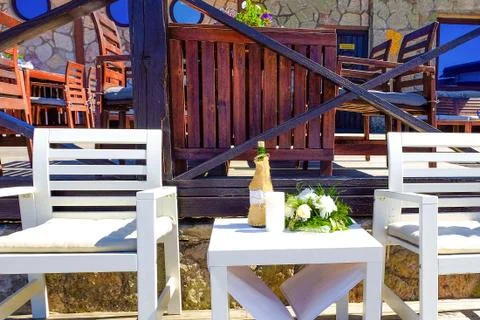 Restaurant on the beach Stock-Fotos