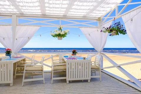 Restaurant on the beach Stock-Fotos