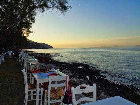 A restaurant on the beach Stock Photos