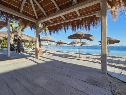 A restaurant on the beach Stock Photos