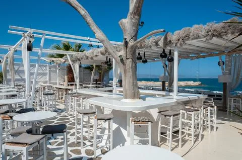 Restaurant on the beach Foto stock
