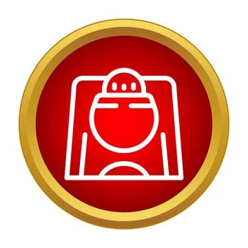 Restaurant booth seating red gold button icon Stock Illustration