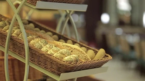 Restaurant breakfast with food Stock Footage 71797400