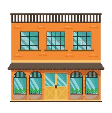 Restaurant building facade Ilustración de archivo
