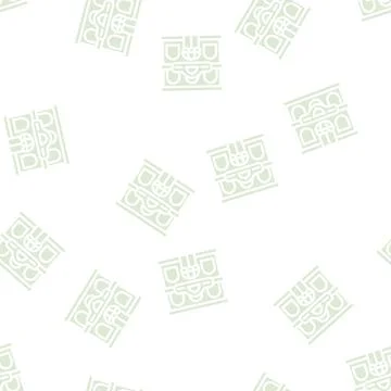 Restaurant building glyph vector seamless pattern Ilustración de archivo
