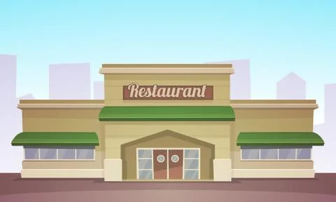 Restaurant Building Stock Illustration
