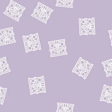 Restaurant building line vector seamless pattern Ilustración de archivo