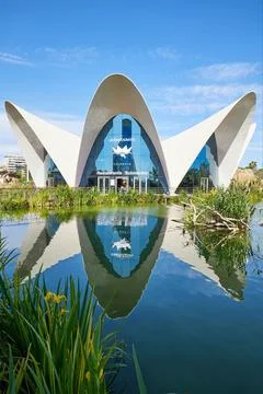 Restaurant building with reflection in the pond Stock Photos