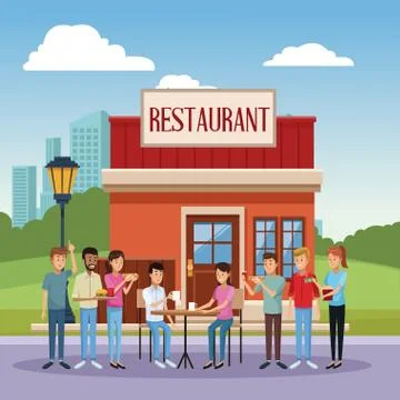 Restaurant building scenery Ilustración de archivo