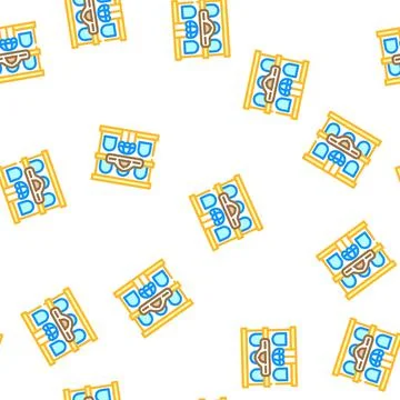 Restaurant building vector seamless pattern Ilustración de archivo